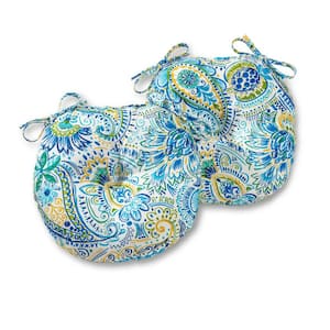 Baltic Paisley 15 in. Round Outdoor Seat Cushion (2-Pack)