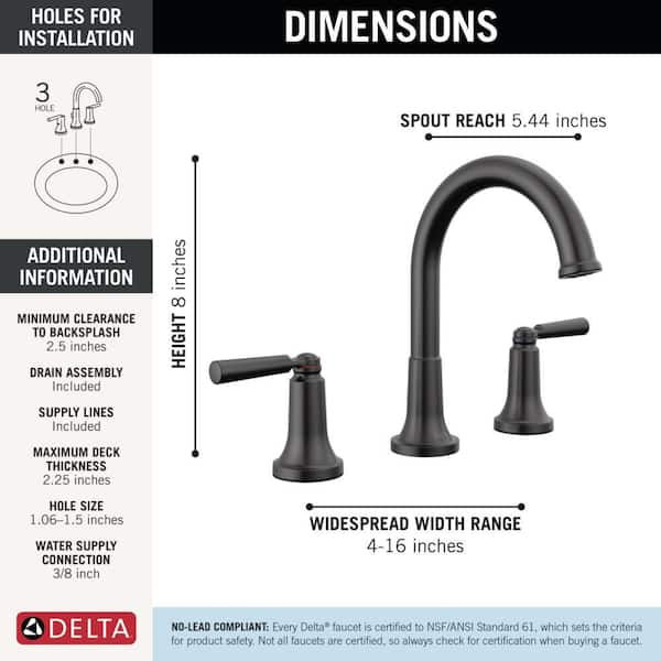 Delta Saylor 8 in. Widespread Double Handle Bathroom Faucet in