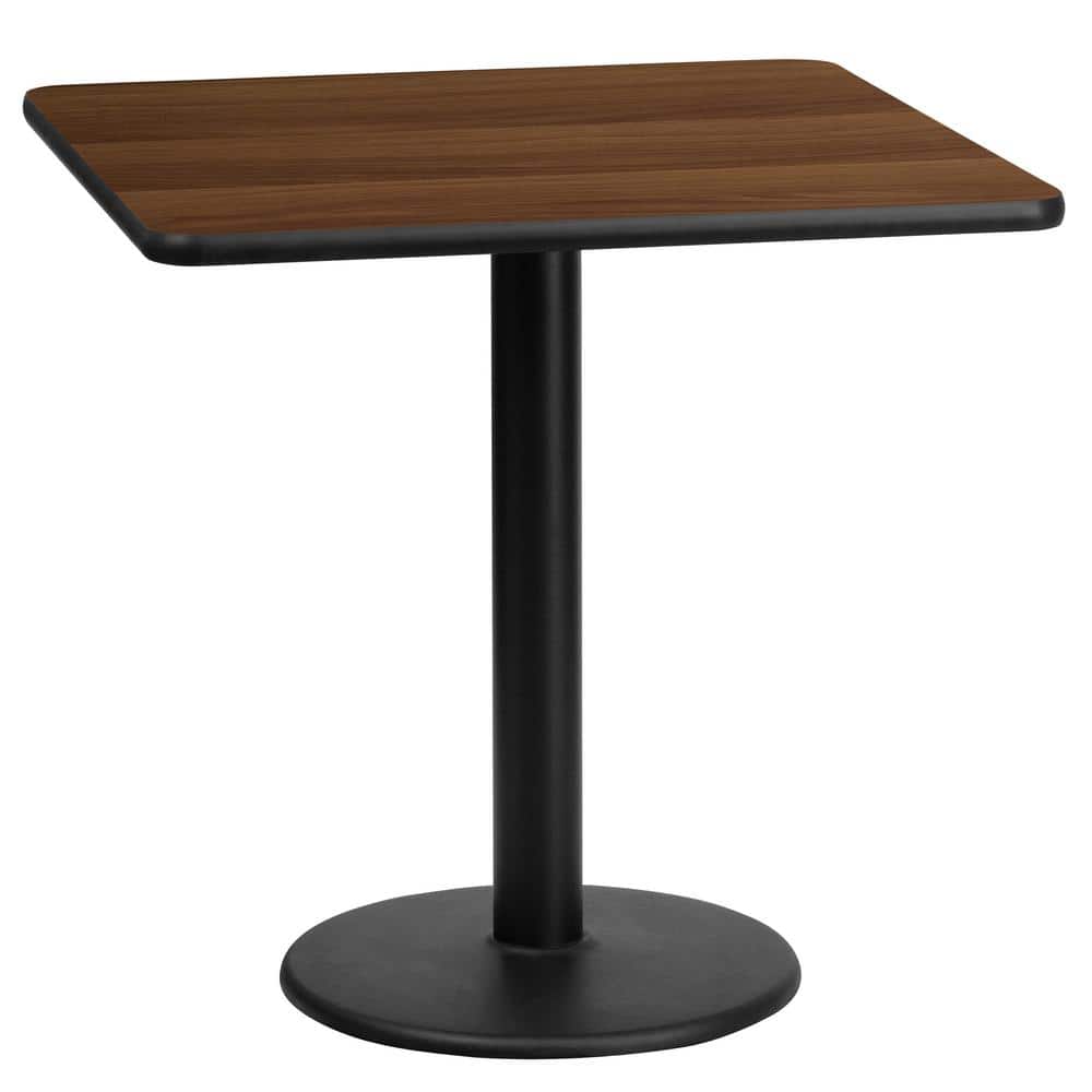 24 in. Square Black and Walnut Laminate Table Top with 18 in. Round Table Height Base price history on PriceWatchPro