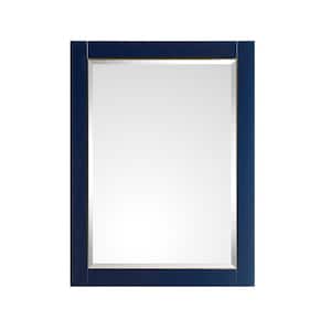 Mason 24 in. W x 32 in. H Framed Rectangular Beveled Edge Bathroom Vanity Mirror in Navy Blue