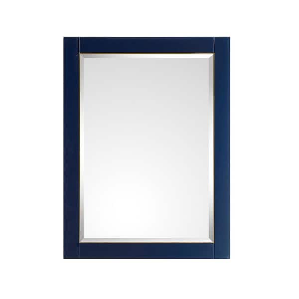 Avanity Mason 24 in. W x 32 in. H Framed Rectangular Beveled Edge Bathroom Vanity Mirror in Navy Blue