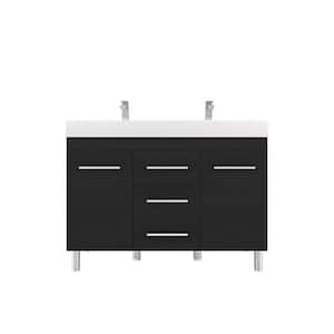 Ripley 48 in. W x 19 in. D x 36 in. H Vanity in Black with Acrylic Vanity Top in White with White Basin