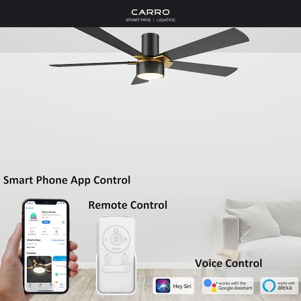 Granby II 52 in. Dimmable LED Indoor/Outdoor Black DC Motor Smart Ceiling Fan w/Light/Remote, Works w/Alexa/Google Home