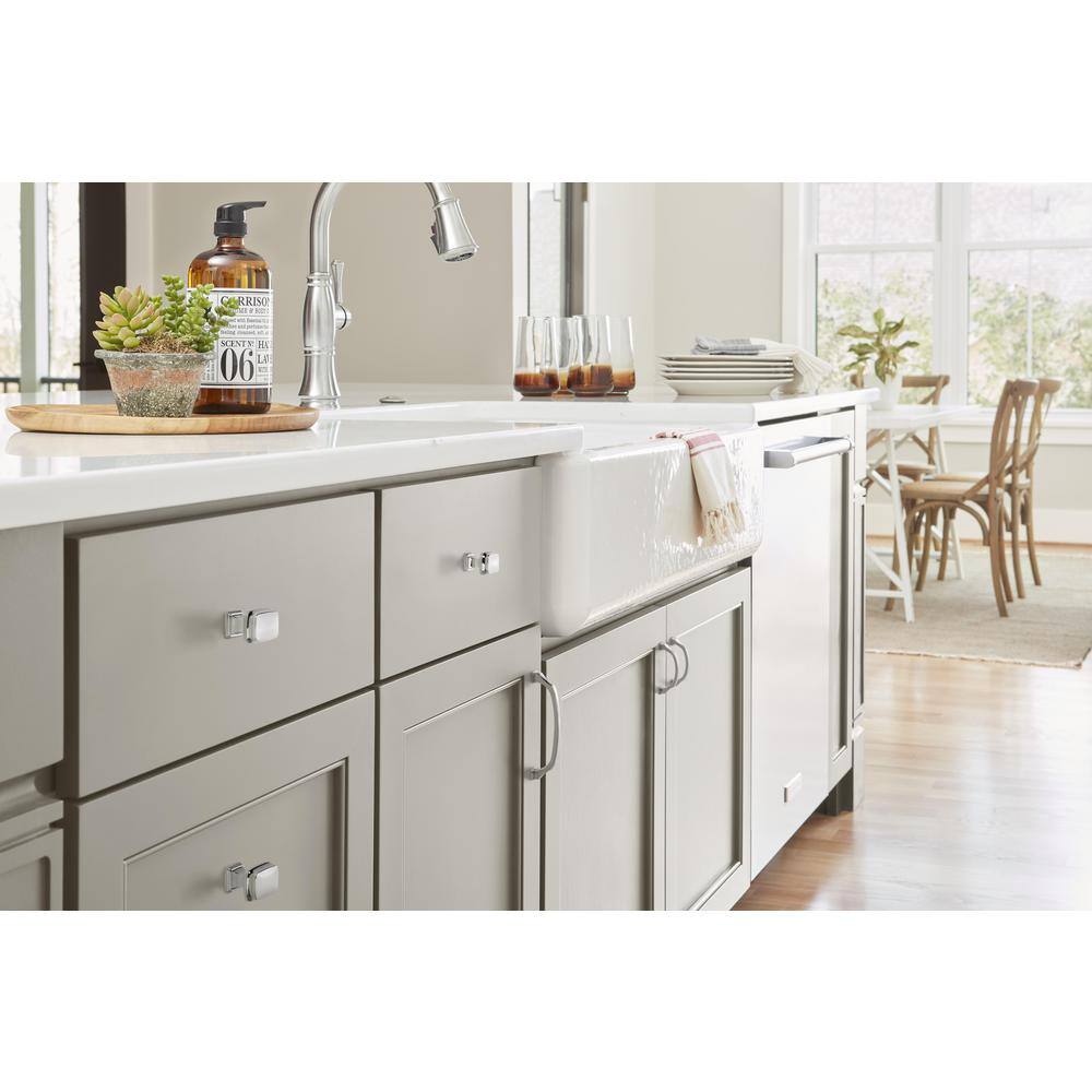 Polished Chrome Rectangular Cabinet Knob with Mounting Hardware