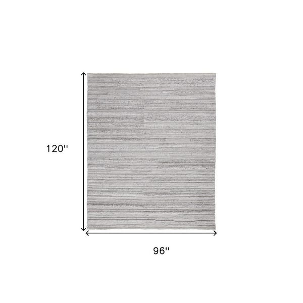 8 ft. x 10 ft. Ivory Striped Area Rug