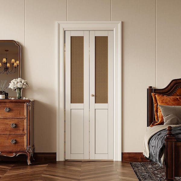 SOCBAZZAR 24 in x 78.75 in. Half Paneled Solid Core Ratten Weaving