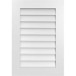 22 in. x 32 in. Vertical Surface Mount PVC Gable Vent: Decorative with Standard Frame