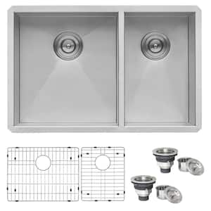 29 in. Double Bowl 60/40 Undermount 16-Gauge Stainless Steel Kitchen Sink