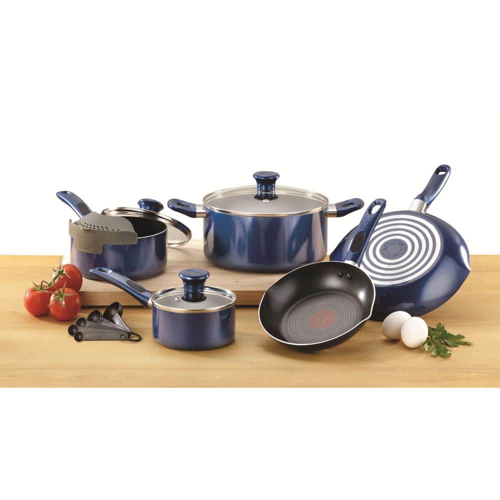 Blue 14-Piece Non-Stick Aluminum Cookware Set