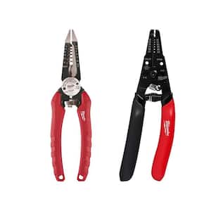 7.75 in. Combination Electricians 6-in-1 Wire Strippers Pliers with 20-32 AWG Low Voltage Wire Stripper/Cutter (2-Piece)
