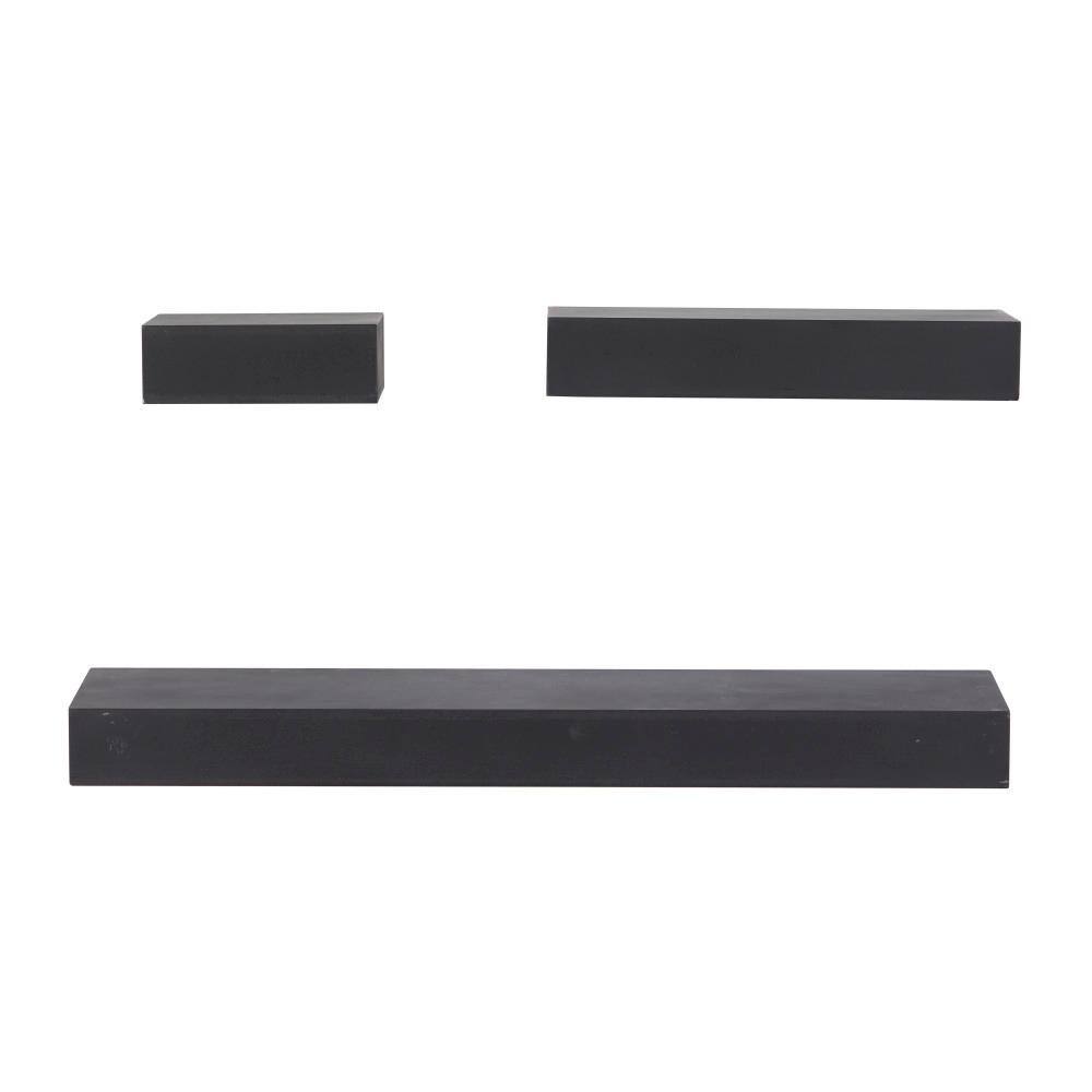 CosmoLiving by Cosmopolitan Black 3 Shelves Wood Wall Shelf (Set of 3 ...