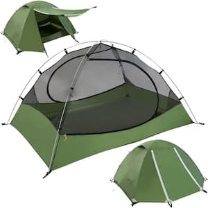 Lightweight 2-Person Polyester Camping Tent in Green