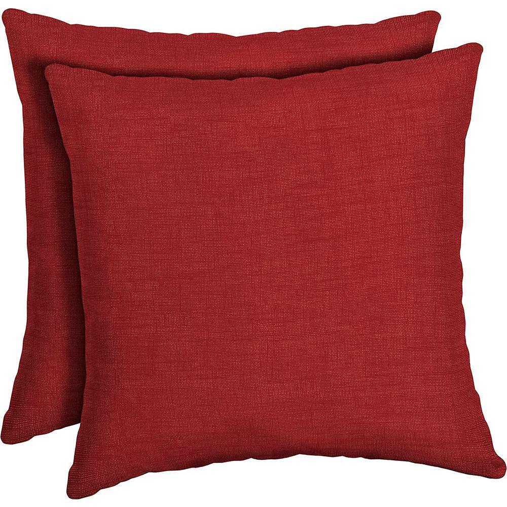 Outdoor Bolster Pillow (2 Pack) 16 in. x 16 in. Ruby Red B0BHBNXJP8