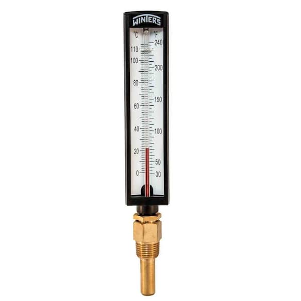 Winters Instruments TAS Series 5 in. Straight Type Thermometer with 1/2 in. NPT Brass Thermowell and Temperature Range of 30-240 Degrees F/C