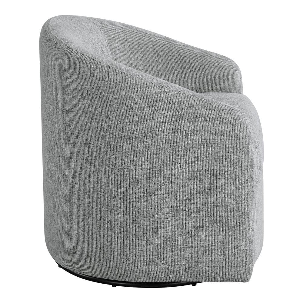Bella Dove Gray Polyester Barrel Swivel Chair