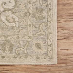 Hand-Tufted Wool Medallion Indoor Area Rug LR81288 5 ft. x 7 ft. 9 in. Sea Green/Gray