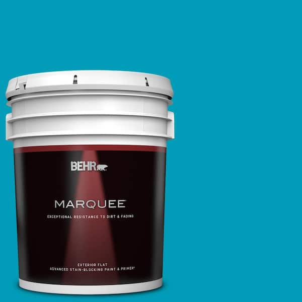 BEHR MARQUEE 5 gal. #520B-6 Brilliant Sea Flat Exterior Paint & Primer