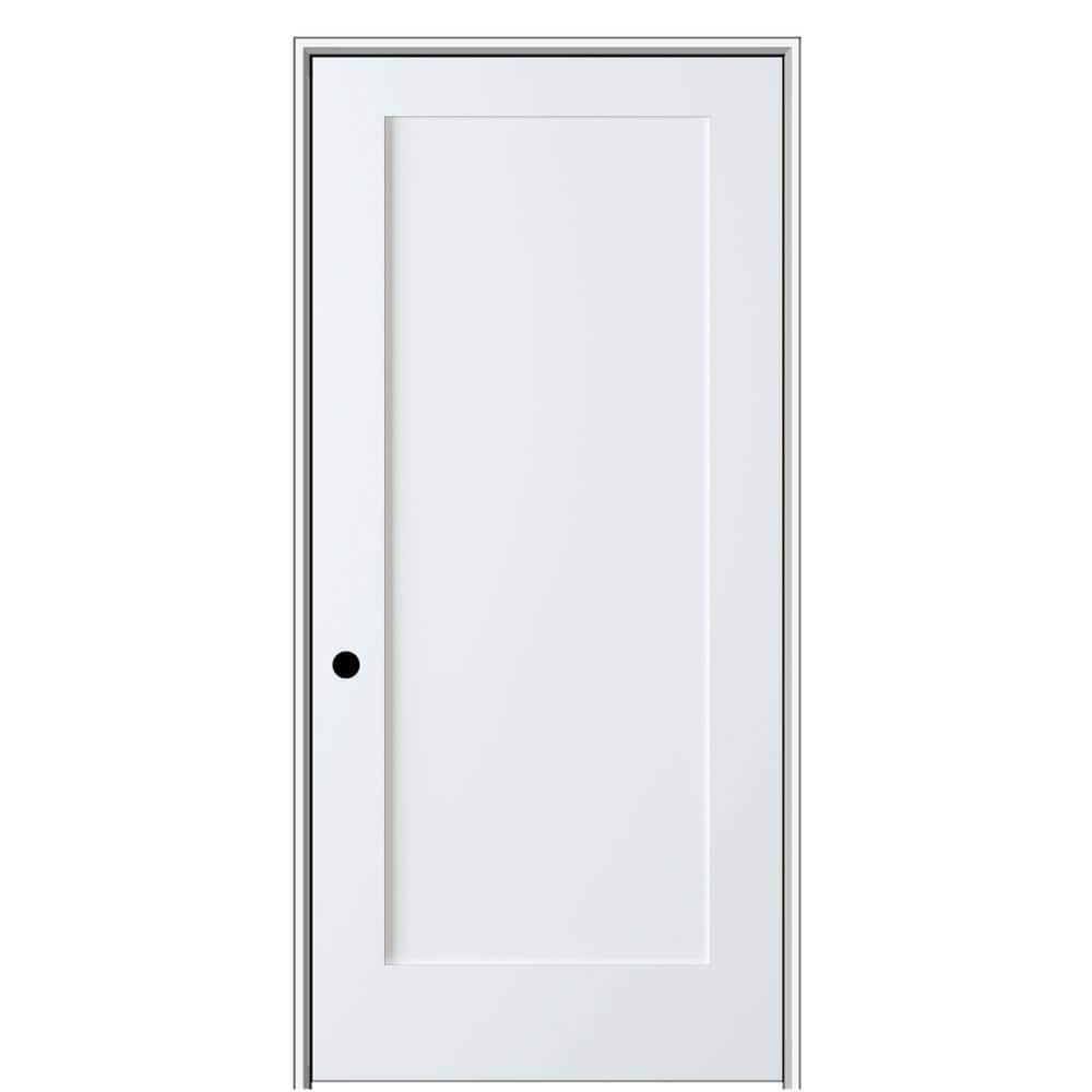 MMI Door Shaker Flat Panel 34 in. x 80 in. Right Hand Solid Core Primed HDF  Single Pre-Hung Interior Door with 6-9/16 in. Jamb Z03745764R - The Home