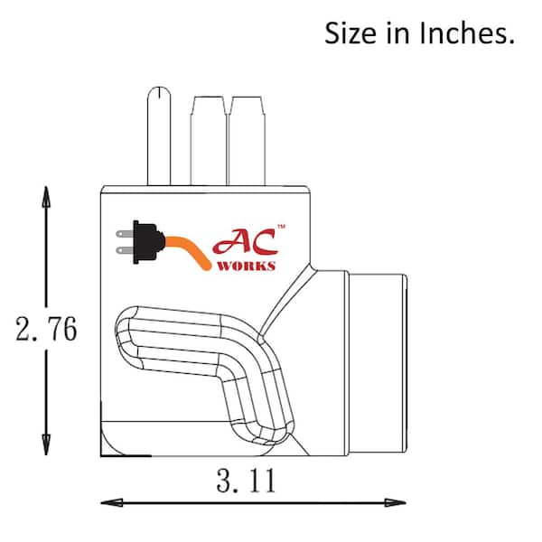 Ac Works Range Rv Generator Outlet Adapter 4 Prong 14 50p Plug To 4 Prong 20 Amp Locking L14 20r Adapter Ad1450l1420 The Home Depot