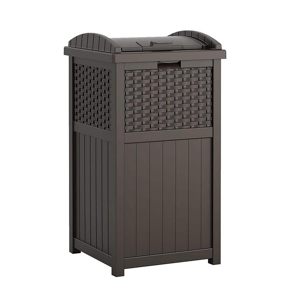 Leisure Season 65 in. x 38 in. x 53 in. Cedar Brown Trash Can