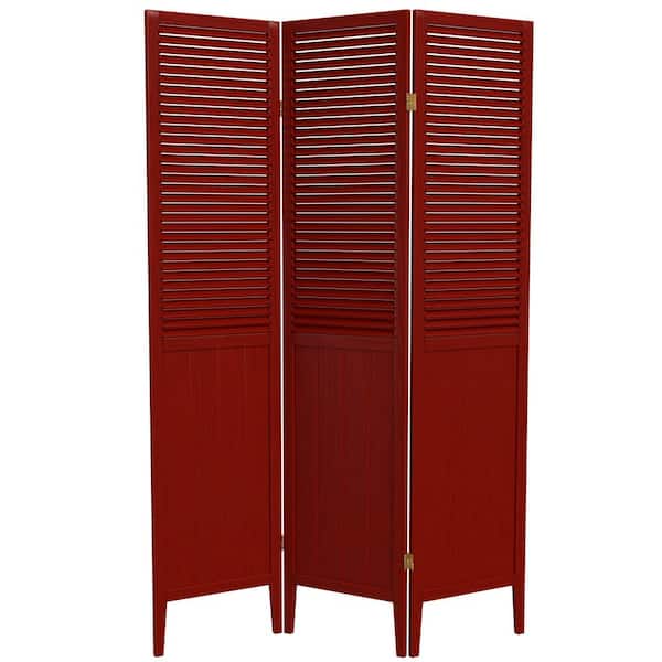 Oriental Furniture 6 ft. Rosewood 3-Panel Room Divider