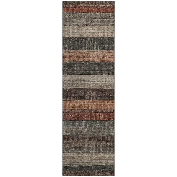 Mayfield Premium Machine Washable Abstract AMF1865 Paprika 2 ft. 3 in. x 7 ft. 6 in. Runner Rug