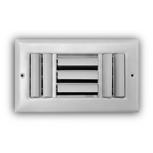 Everbilt 8 in. x 4 in. 3-Way Steel Adjustable Curved Blade Wall/Ceiling Register in White