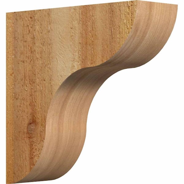 Ekena Millwork 4 in. x 12 in. x 12 in. Western Red Cedar Carmel Rough Sawn Corbel