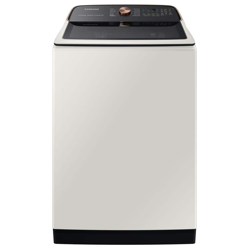 Samsung - 5.5 Cu. Ft. High-Efficiency Smart Top Load Washer with Super Speed Wash - Ivory