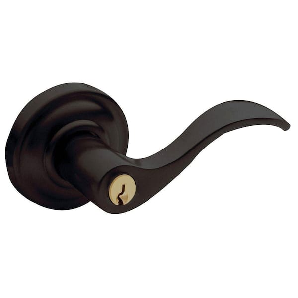 Baldwin Wave Oil Rubbed Bronze Right-Handed Keyed Entry Door Lever