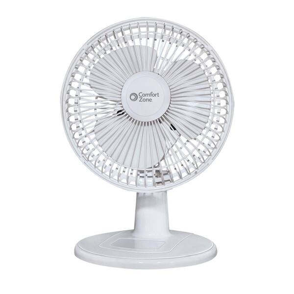Comfort Zone 6 in. Quiet Portable Indoor 2Speed Desk Fan with Stable