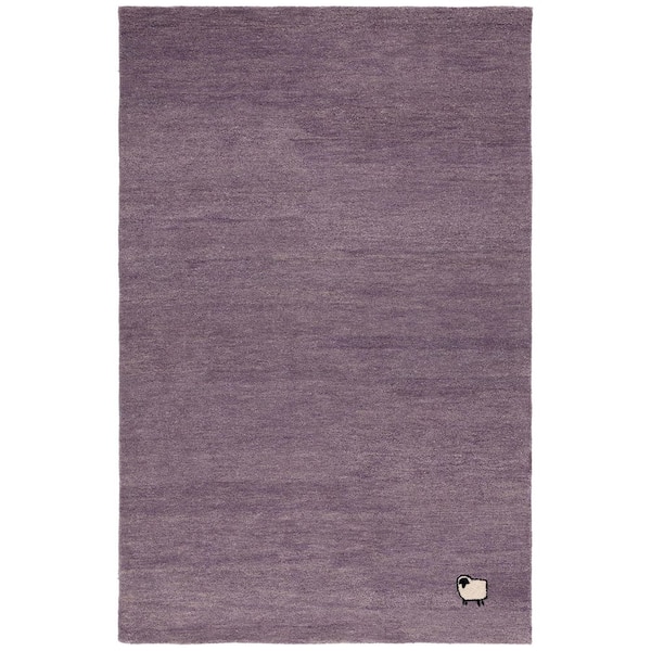 Himalaya 3 ft. x 5 ft. Purple Solid Sheep Area Rug