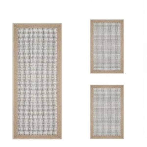 Brown 3pcs 32"x20" & 32"x20" & 30"x72" Non Slip, Washable, Absorbent Indoor Kitchen Mat