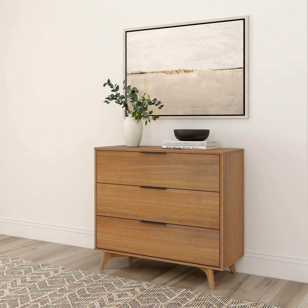 Haven Pecan 3 Drawer 16.75 in. Wide Chest of Drawers Dresser price history on PriceWatchPro