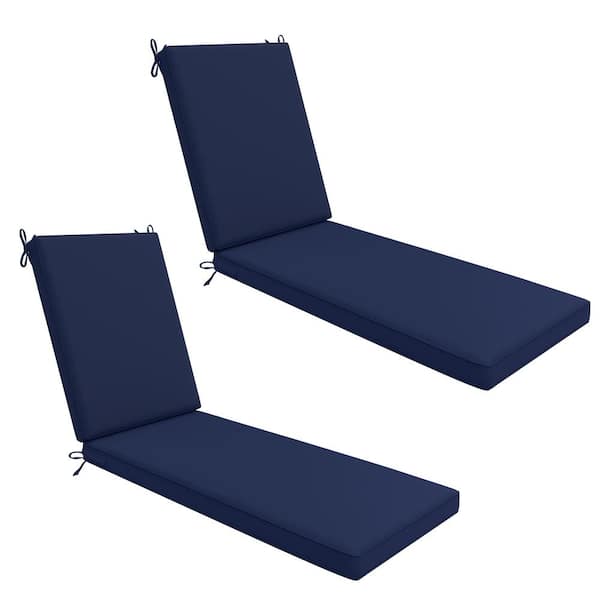 AAAAAcessories Outdoor Chair Cushions for Patio Chaise Lounge, Outside Water and Stain Resistant Patio Cushions for Lawn in blue 2-Pack
