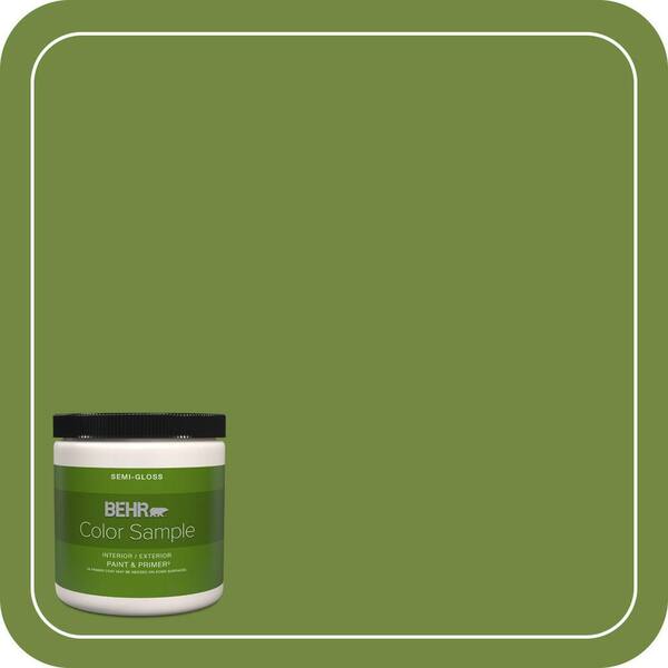BEHR PREMIUM PLUS 8 oz. #MQ4-44 Green Dynasty Semi-Gloss Interior/Exterior Paint & Primer Color Sample
