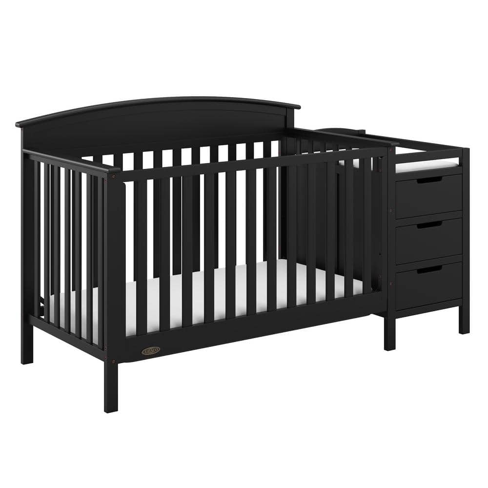 Graco Benton Black 4-in-1 Convertible Crib and Changer -  04586-64B