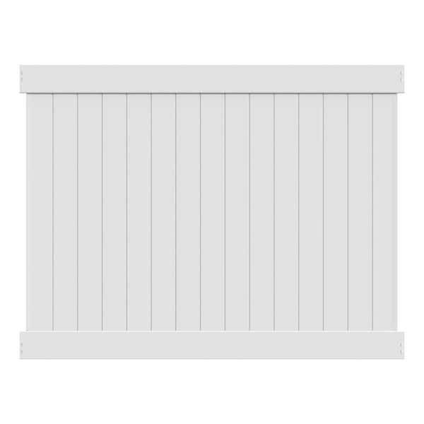 Veranda Linden 6 ft. H x 8 ft. W White Vinyl Privacy Fence Panel (Unassembled)