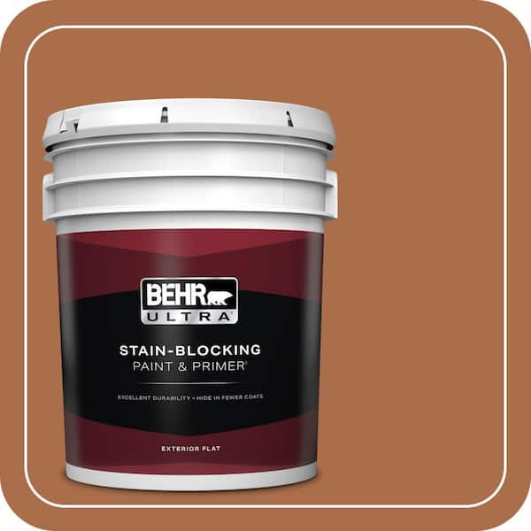 BEHR ULTRA 5 gal. #QE-13 Smoldering Copper Flat Exterior Paint & Primer