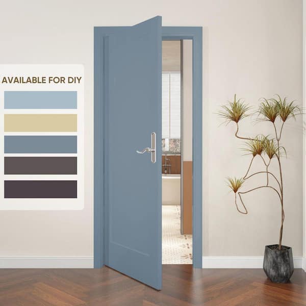Gela 36x80 in. 1 Panel White Primed Hollow Core Interior Molded