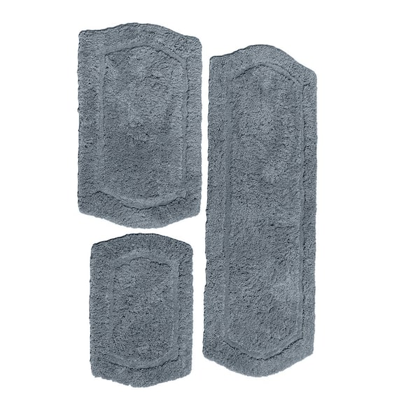 Chesapeake Merchandising Inc Chesapeake Paradise Memory Foam Black 3-Pieces Bath Rug Set (22 in. x 60 in. and 21 in. x 34 in. and 17 in. x 24 in. )