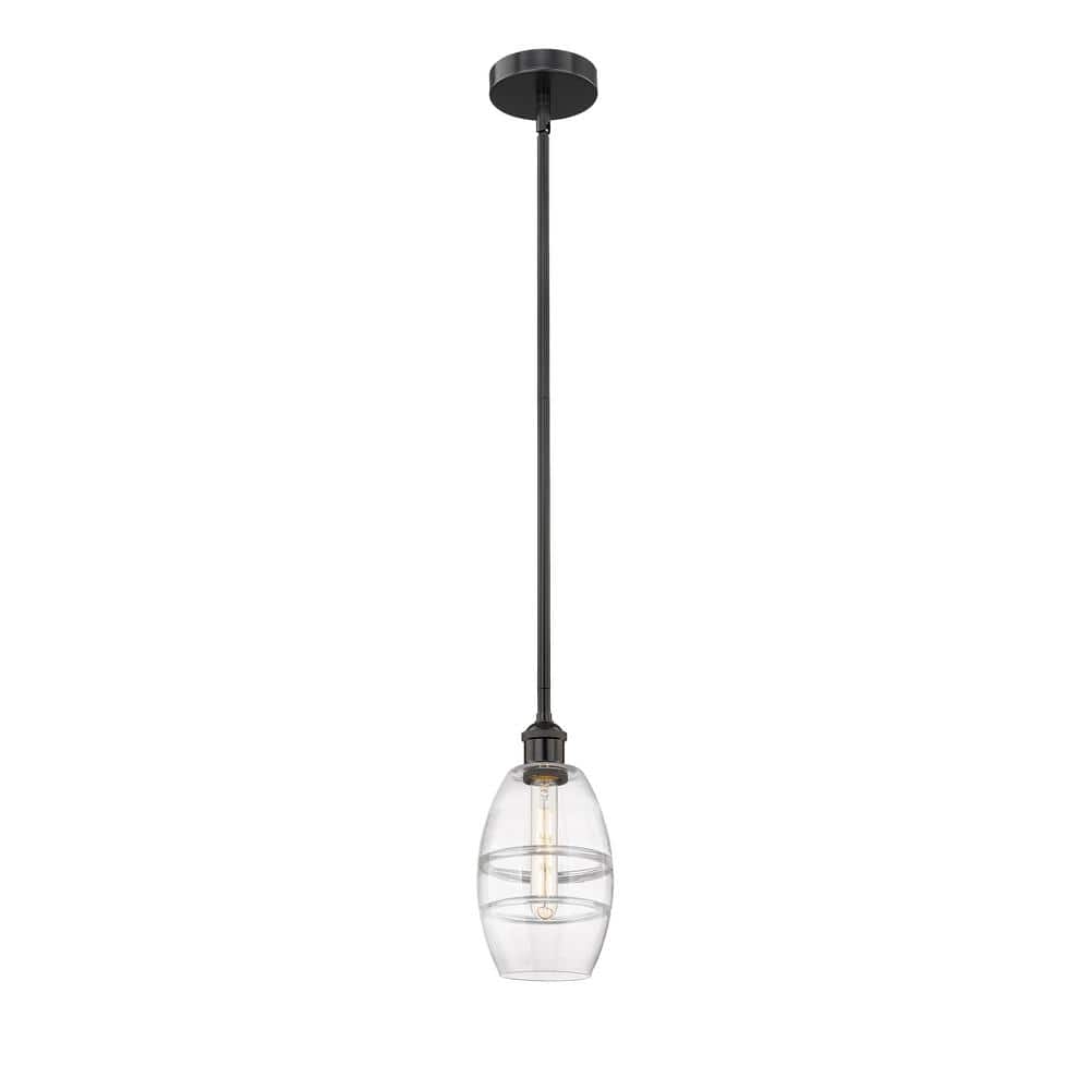 Vaz 100-Watt 1-Light Matte Black Shaded Mini Pendant Light with Clear Glass Shade price history on PriceWatchPro