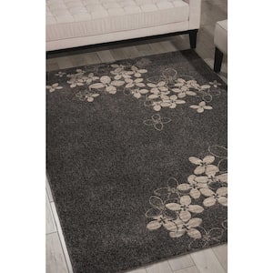 Maxell Charcoal 4 ft. x 6 ft. Oriental Modern Area Rug