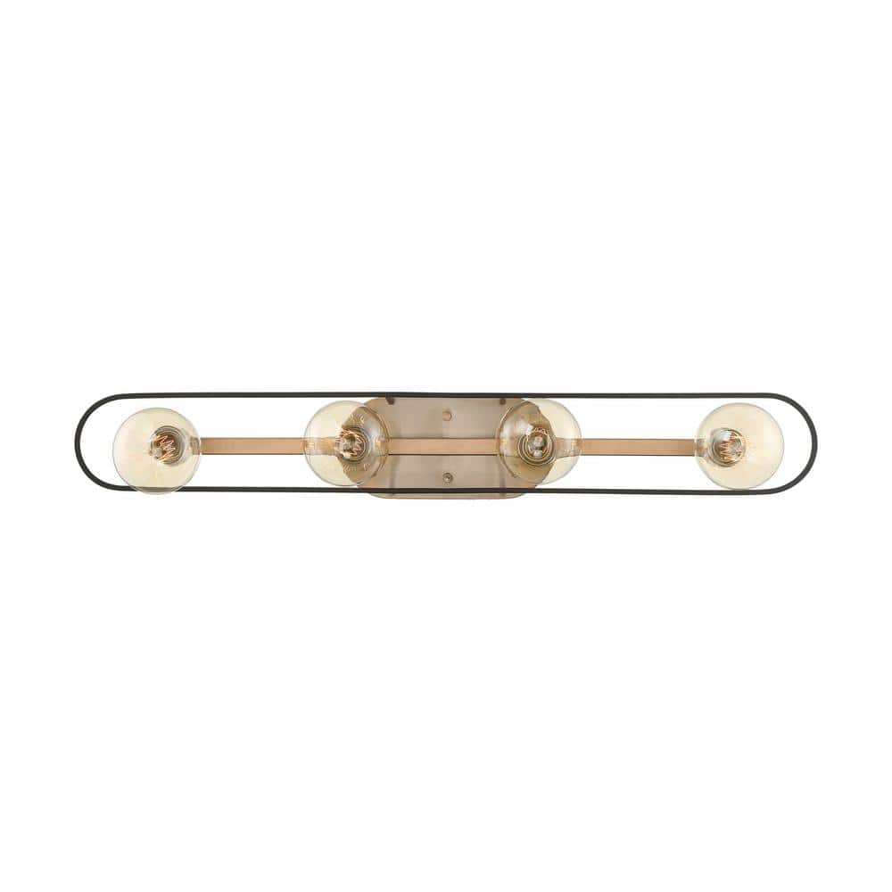 Chassis 32" Copper Brushed Brass and Matte Black Vanity Light