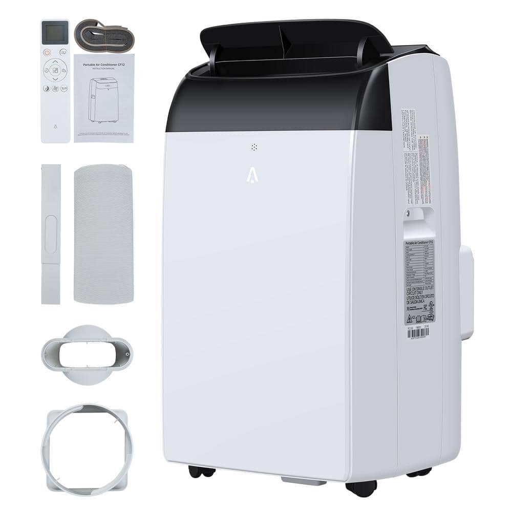 Garvee 8,150 BTU (12,000 BTU ASHRAE) Portable Air Conditioner with Dehumidifier and Remote Cools 550 sq. ft. in White