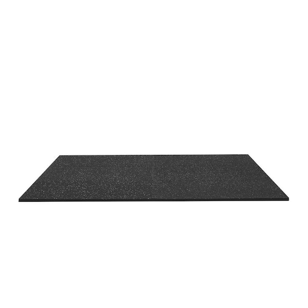 Puzzle Exercise Mat, 12 PCS Equipment Mats, 24 x 24 x 0.56 in., High-Density EVA Foam Mat Interlocking Black 48 sq.ft