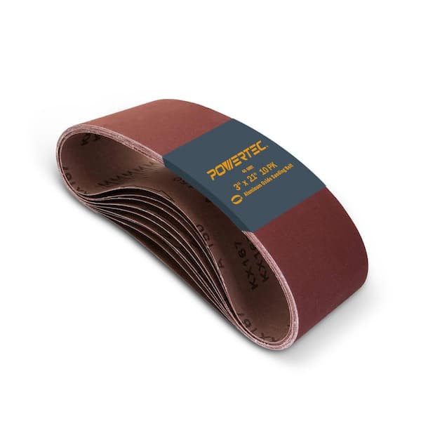 3 in. x 21 in. 40-Grit Aluminum Oxide Sanding Belt for Portable Belt Sander (10-Pack)