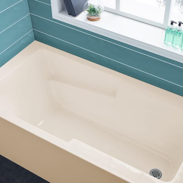 Voltaire 60 in. x 30 in. Soaking Bathtub with Right-Hand Drain in Biscuit
