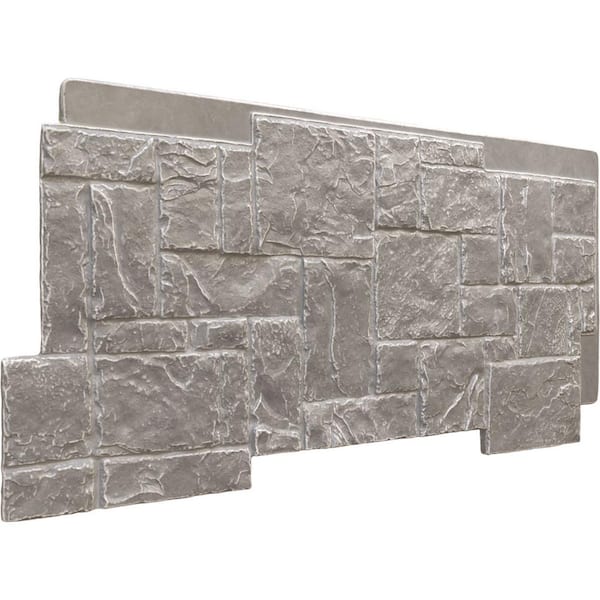 Ekena Millwork Castle Rock 49 in. x 1 1/4 in. Grey Granite Stacked