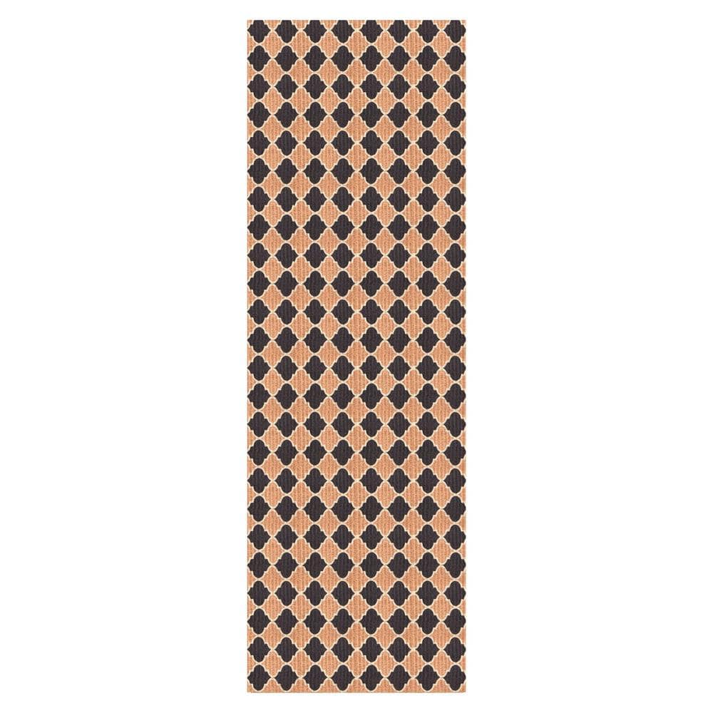 Heavy Duty Black and Beige 31 in. W x 6 ft. L Indoor/Outdoor Trellis Runner Rug price history on PriceWatchPro